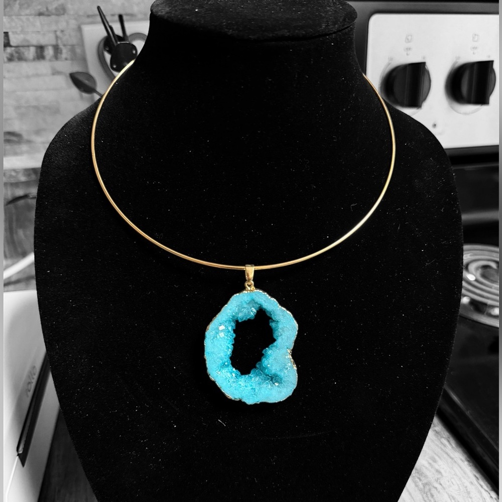 One of a kind Statement Necklace, handmade, crystal NEW - Picture 2 of 10